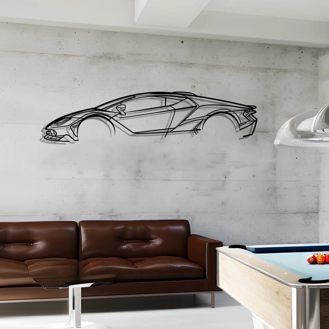 Lamborghini Centenario Silhouette Metal Wall Art Silhouette Car